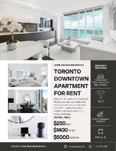 Fully Furnished Downtown Toronto Short Term Rental Image# 1