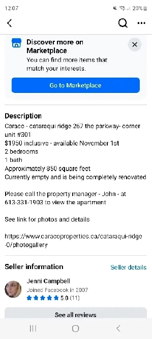 2 bedroom apartment for rent, November 1st  2025, unit 301, The Image# 1