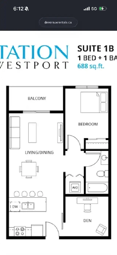 1 bedroom   den apartment for rent Image# 1