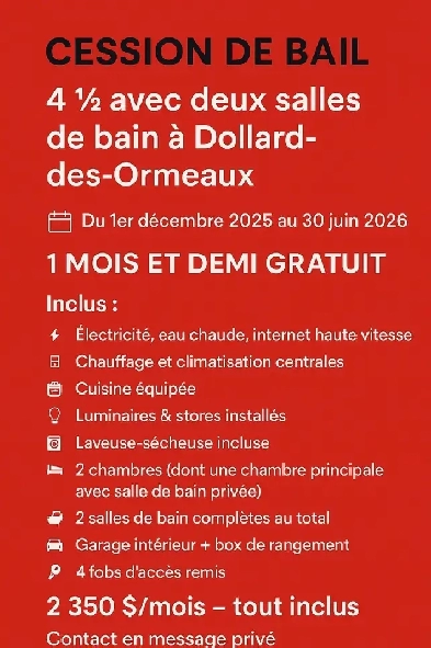 appartement à louer,tout inclus Image# 1