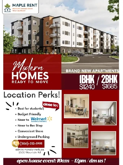 Modern 2 Bed 2 Bath Apartment for Rent – 2500 Mountain Rd, Monc Image# 1