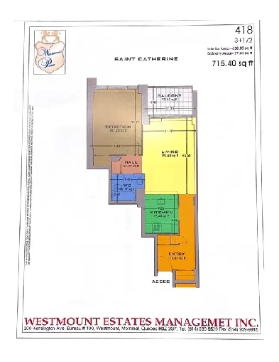 Spacious 3½ Apartment with Balcony – Kensington, Rent Takeover Image# 1