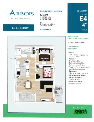 Grand 4 1/2 @ louer (décembre) Image# 1