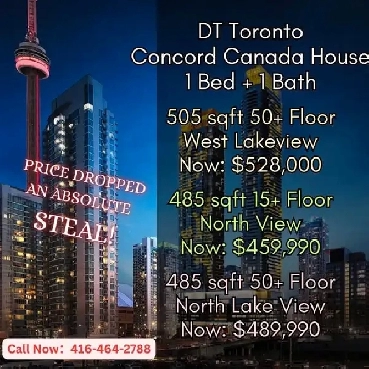 PRICE DROPPED! Concord Canada House 1 Bed   1 Bath from $459k! Image# 1
