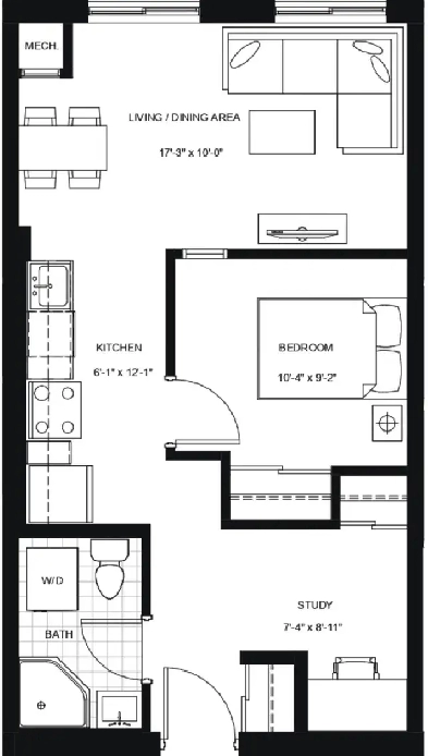 1-Bedroom   Den, 1-Bathroom Apartment Image# 1