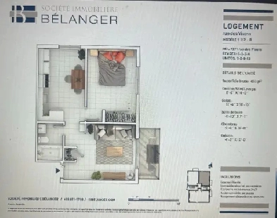 3 1/2 eau chaude   Internet inclus Image# 1