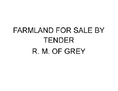 FARMLAND FOR SALE BY TENDER RM OF GREY Image# 1