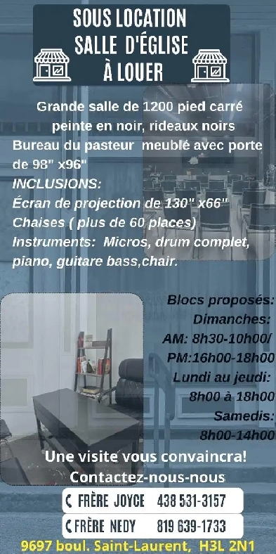 À louer, salle d'église Image# 3
