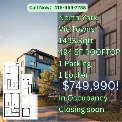 The Vic Towns — North York Urban Townhome for Sale! Only $749 Image# 1
