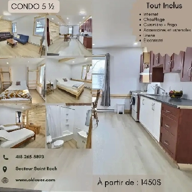 PLUSIEURS CONDO, SAINT ROCH - MEUBLÉ ET TOUT INCLUS Image# 1