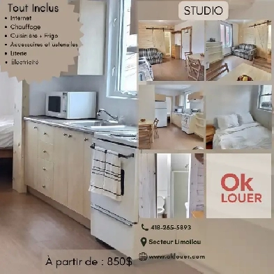 PLUSIEURS STUDIO - TOUT INCLUS ET MEUBLÉ Image# 1