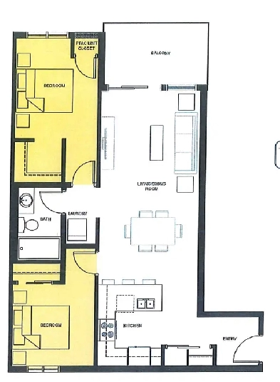 Two Bedroom New Condo in Downtown with AC, Parking from Nov 1 Image# 1