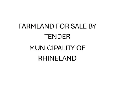 FARMLAND FOR SALE BY TENDER MUNICIPALITY OF RHINELAND Image# 1