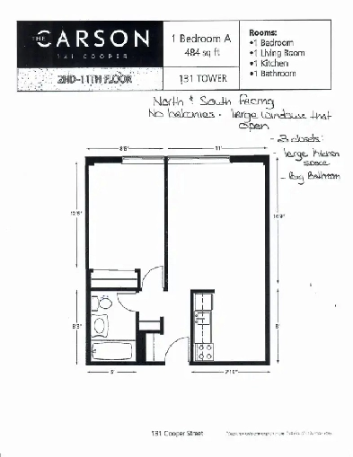 JAN 01 2026 - 1bdrm Apt Available - The Carson Image# 1