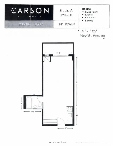 STUDIO APT - JAN 01 2026 - The Carson Image# 1