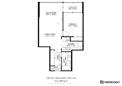 Sub Penthouse 1Bed 1Bath Condo with Sunroom @ Richmond Centre Image# 4