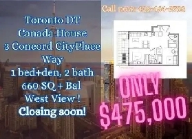 PRICE DROPPED! Concord Canada House 1 Bed den 2 Bath from $475k! Image# 2