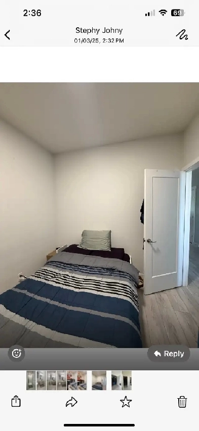 One fully furnished private bedroom and washroom for rent Image# 1