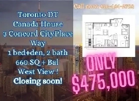 PRICE DROPPED! Concord Canada House 1 Bed den 2 Bath from $475k! Image# 2