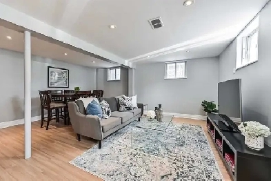 East End Toronto 2 Bed 1 Bath Bright Basement W/Parking For Rent Image# 1