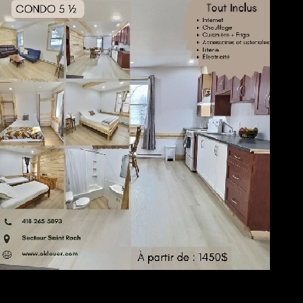 PLUSIEURS CONDO, SAINT ROCH - MEUBLÉ ET TOUT INCLUS Image# 1