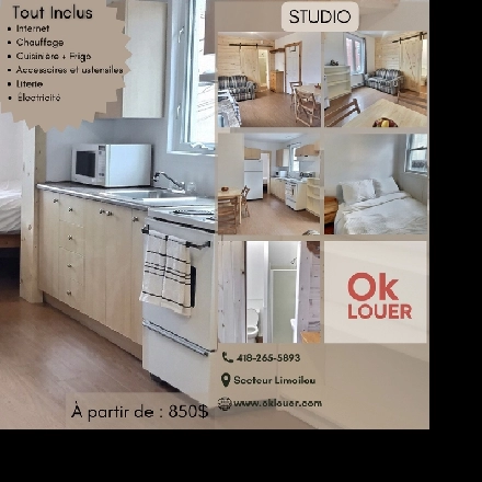 PLUSIEURS STUDIO - TOUT INCLUS ET MEUBLÉ Image# 1