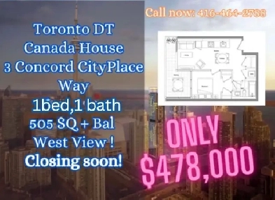 PRICE DROPPED! Concord Canada House 1 Bed1 Bath from $478k! Image# 1