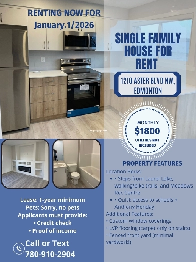 Single Family Home for Rent – Available January 1, 2026 Image# 1