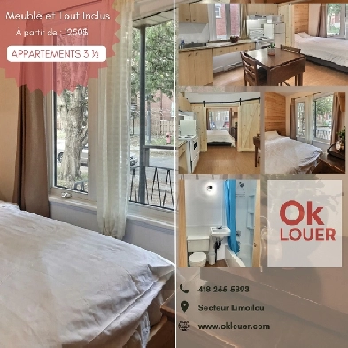 APPARTEMENTS - LIMOILOU - TOUT INCLUS ET MEUBLÉ Image# 2