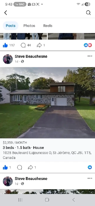 Maison  louer 1025 Boul Lajeunesse StJerome