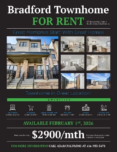 3 BEDROOM, 3 BATH TOWNHOME IN BRADFORD FOR RENT Image# 1