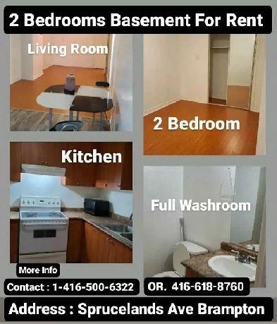 2 Bedrooms Basement For Rent Image# 1