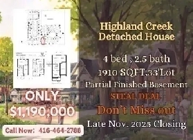 Scarborough 4-Bed Detached! Steal Price! Must Sell Fast! Image# 1