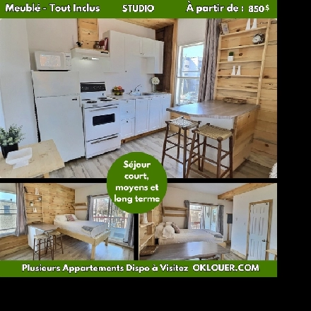 STUDIO TOUT INCLUS-MEUBLÉ A LIMOILOU