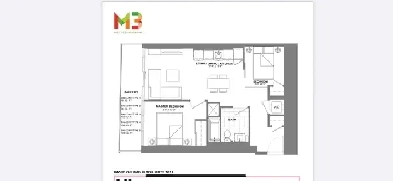 Brand New 2 Bed 1 bath in  Mississauga M city condos -Square one