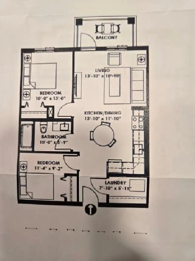 Sublet 2bdrm 1 bth