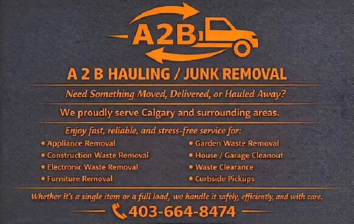SAME-DAY SERVICE A 2 B HAULING/ JUNK REMOVAL