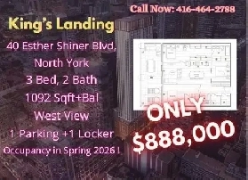 Final Unit! 3B2B  Luxury Balcony parking in North York Image# 1