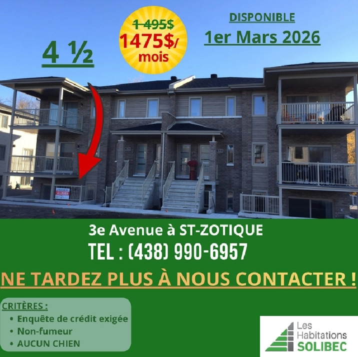 4 1/2 Disponible 1er MARS 2026