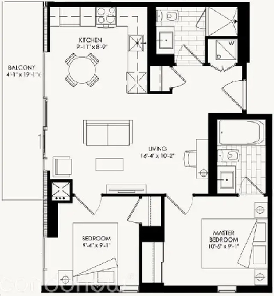 Bright 2 Bedroom Condo For Rent -North York Toronto-with PARKING Image# 1