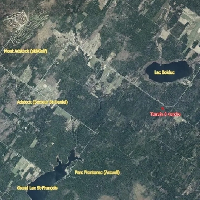 Terrain boisé à vendre – Adstock (secteur lac Bolduc)