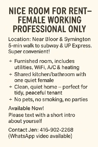 Room for rent-female Image# 1