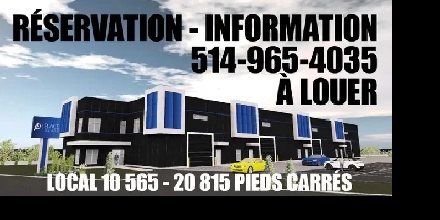 NOUVELLE CONSTRUCTION BATISSE INDUSTRIEL A LOUER 15 690 PIEDS CA