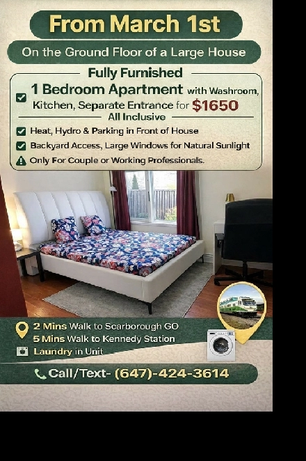 ✅All Inc- Furnished 1 Bdr Apart.- Subway Access- Great Price! Image# 1