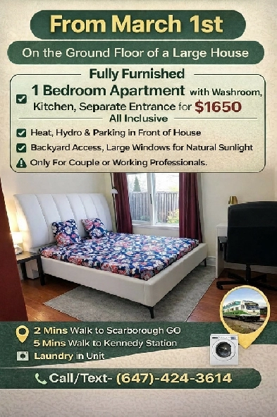 ✅All Inc- Furnished 1 Bdr Apart.- Subway Access- Great Price! Image# 1