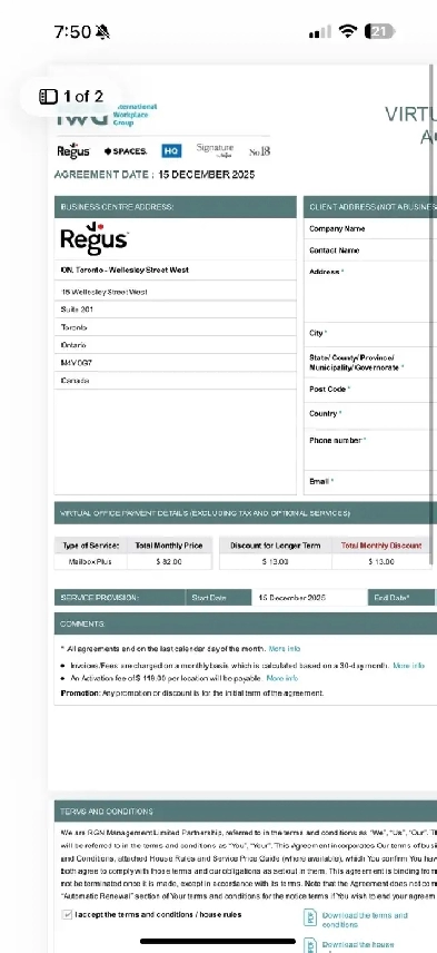 regus office space available