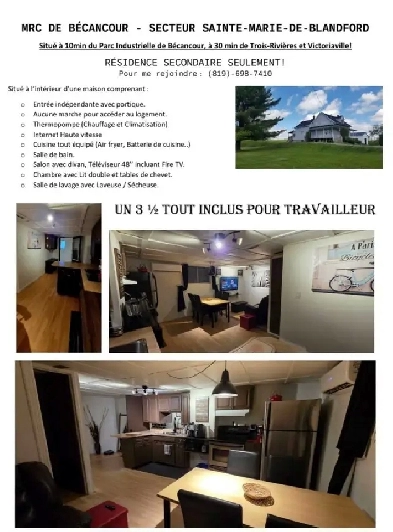 Bécancour Loyer pour travailleur