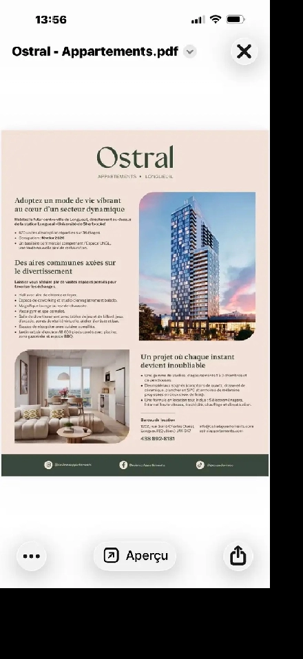 Condo studio à louer Image# 1