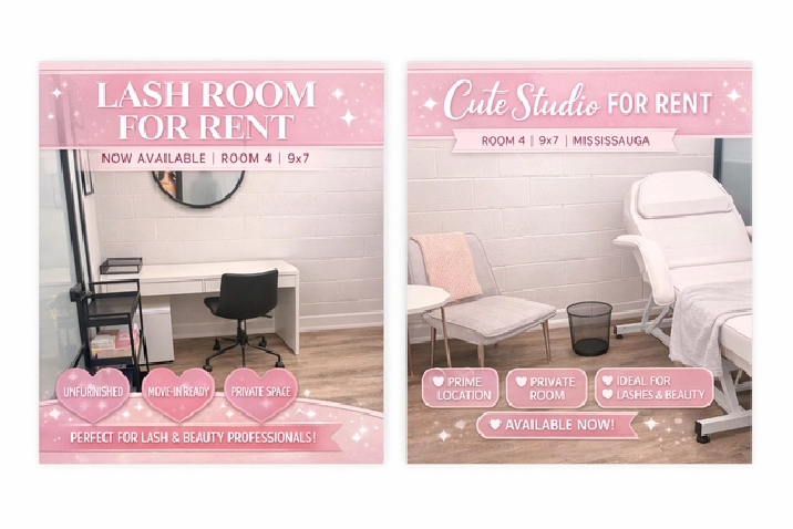 Private Beauty Room for Rent – Mississauga Salon (ROOM 4)
