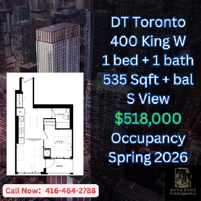 400 King West! Downtown living Condo Assignment South View Image# 1
